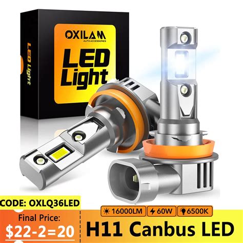 OXILAM bombilla LED Canbus H11 para faro delantero lámpara de 16000LM