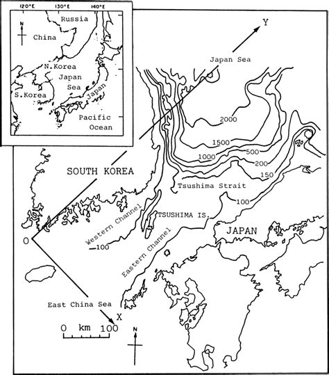 The Bathymetric Chart In The Vicinity Of The Tsushima Strait The