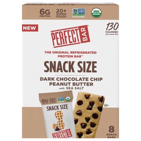 Perfect Bar Protein Bar Dark Chocolate Chip Peanut Butter With Sea Salt Snack Size Publix