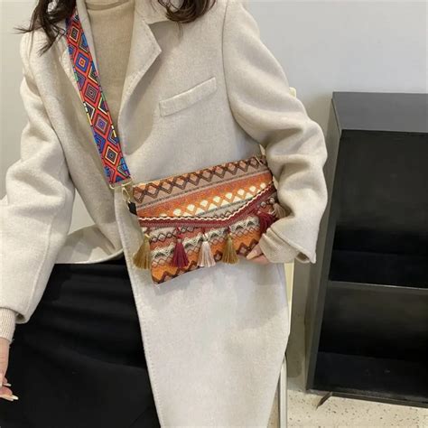 Bolso De Hombro Con Borlas Para Mujer Bolsa De Mensajero Con Patrones