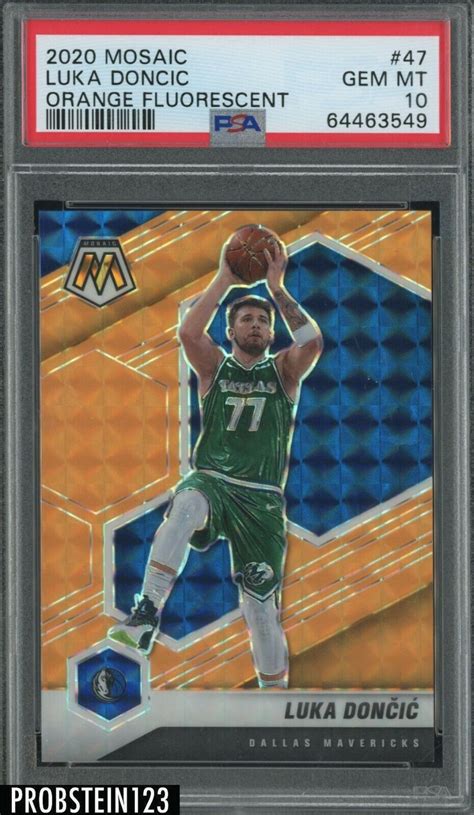 Luka Doncic Mosaic Orange Fluorescent Price Guide Sports