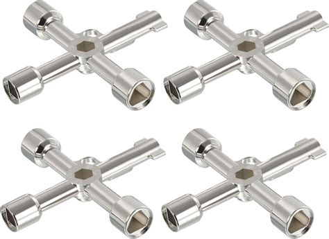 PATIKIL Multifunction Universal Cross Key 4 Pack Zinc Alloy 4 Way Gas