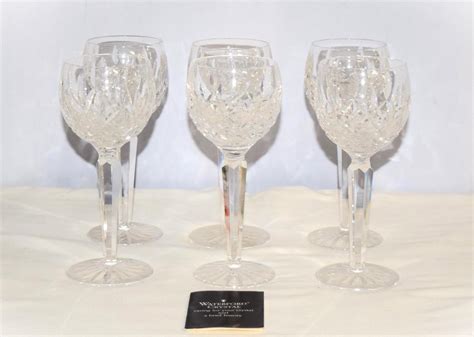 At Auction Set Of Six Waterford Crystal Lismore Wine Glasses