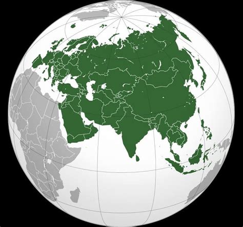 Карта Евразии крупно на русском языке со странами и столицами