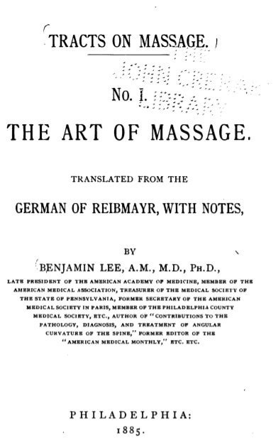 History Of Massage 1850 1899 Massage School Notes