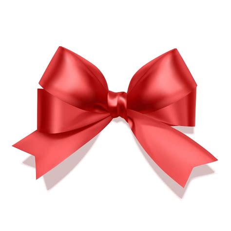 Premium Vector Realistic Red Bow Ribbon Isolated On White Background