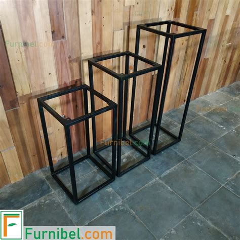 Jual Meja Pot Bunga Rangka Besi Hitam Powdercoating