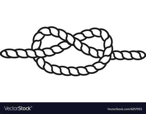 Knot icon node and tie rope symbol flat Royalty Free Vector