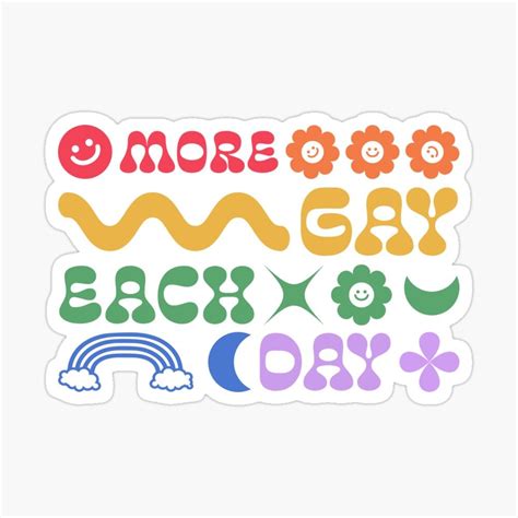 More Gay Each Day Sticker Cute Design By QueerZone0