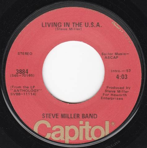 Steve Miller Band Living In The U S A Jacksonville Pressing Vinyl