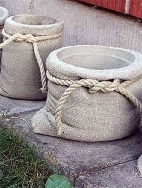 Diy Burlap Bag Shaped Concrete Planters Artofit