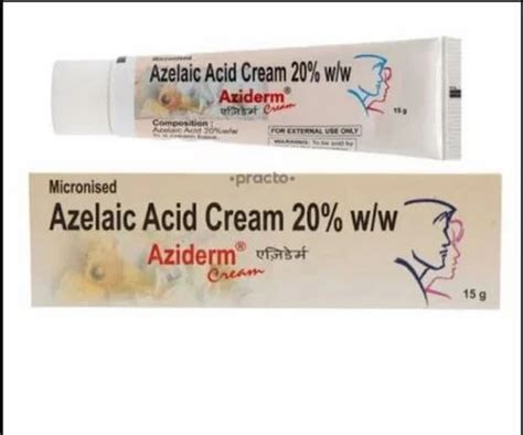 Azelaic Acid Aziderm Cream For Treatment Of Acne Packaging Size