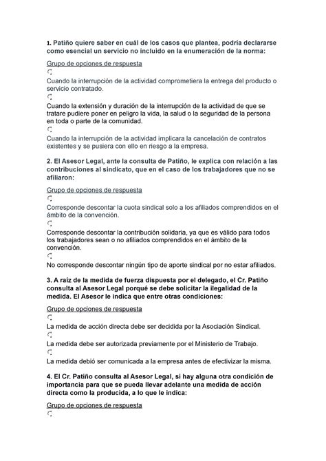 Tp Derecho Laboral Curso Pati O Quiere Saber En Cu L De Los Casos