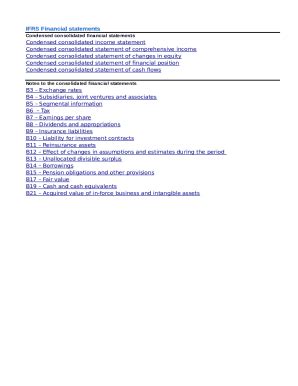 Fillable Online IFRS Financial Statements Fax Email Print PdfFiller