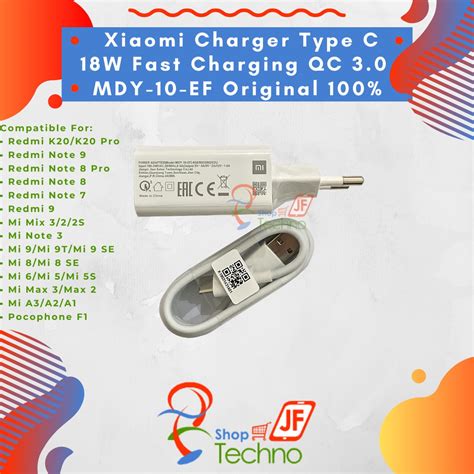 Jual Xiaomi Charger Cas TYPE C 18W Fast Charging Original Quick Charge