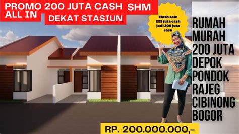 Rumah Murah Juta Cash Shm Depok Pondok Rajeg Viral Murah Dekat