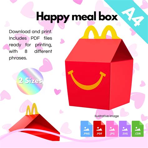 Happy Meal / Box Template / Favor Box / Gift Birthday - Etsy