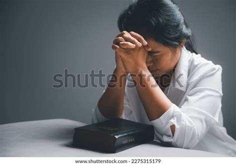 Woman Kneeling Praying Modern House Sunset Stock Photo 2275315179 ...