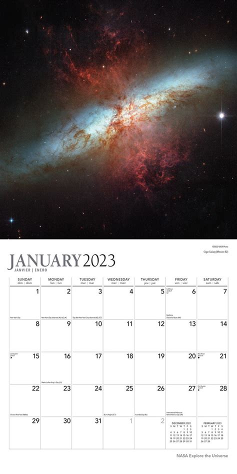 NASA Explore the Universe - 2023 Wall Calendar, 18-Months (July 2022 - December 2023) by ...