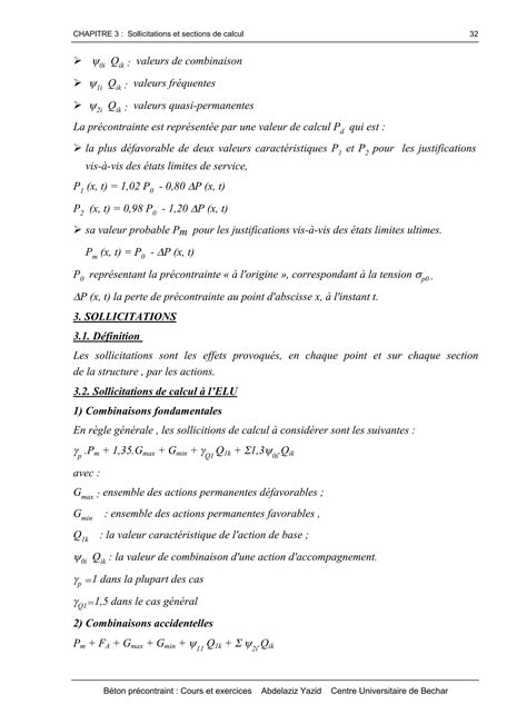 Béton précontraint cours et exercices yazid bechar PDF