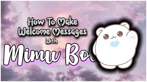 How To Make Welcome Message With Mimu Bot Discord Tutorial Youtube