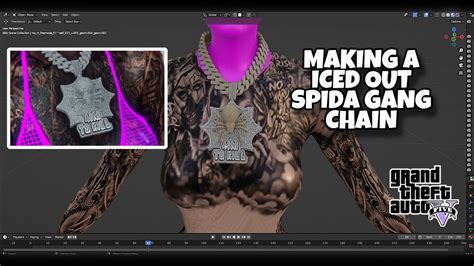 Making A Iced Out Spida Gang Chain Set In GTA 5 RP FiveM Blender 3D