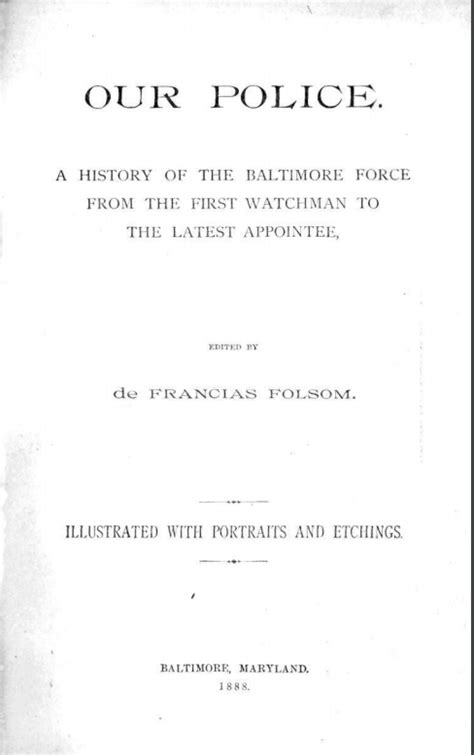 Baltimore Police Department History