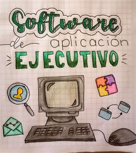 A Drawing Of A Computer With The Words Software Ejeceutivo On It