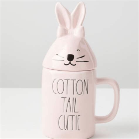 Rae Dunn Cotton Tail Cutie Light Pink Mug With Lid EBay