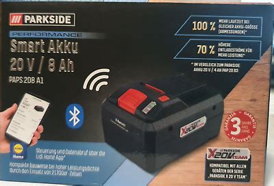 PARKSIDE PERFORMANCE 20V Smart Battery PAPS 208 A1 8 Ah With Bluetooth