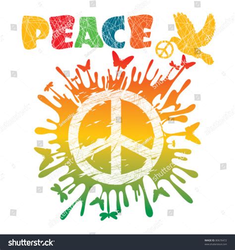 Hippie Peace Symbol Stock Vector (Royalty Free) 80676472 | Shutterstock