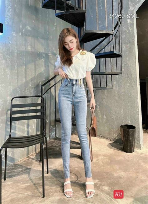 [ Free Ship ] Quần Jeans Nữ Rách Quần Jeans Nữ Lưng Cao ôm Dáng Quần Cạp Cao ThỜi Trang