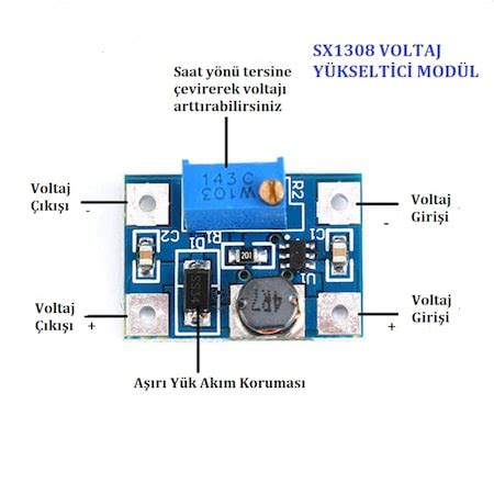 Sx 1308 Dc Dc Ayarlanabilir Voltaj Yükseltici Modülü 2 28V 2A N11 3827