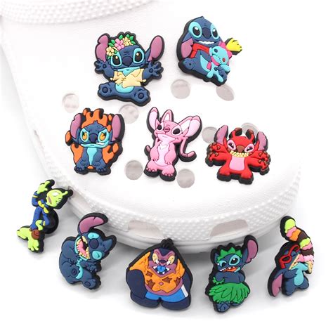 Cute Pcs Stitch Shoe Charms Cartoon Lilo Stitch Pvc Crocs Charms