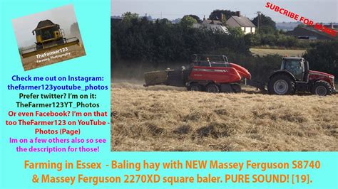 Farming In Essex Baling Hay W NEW Massey Ferguson S8740 MF 2270XD