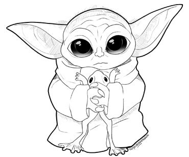 Ausmalbilder Baby Yoda H Lt Einen Frosch Ausdrucken Kostenlos