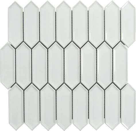 Decko Esprit White Elongated Hexagon Tile DEK3501