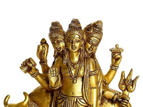 8 Dattatreya The Indian Saint In Brass Handmade Made In India