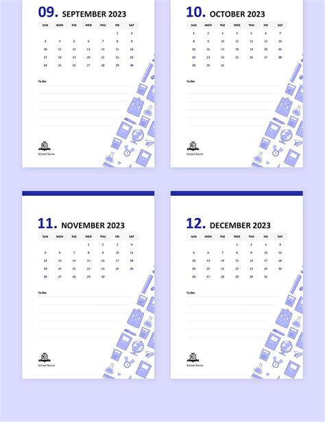 Student School Desk Calendar Template in Word, Pages, Google Docs ...