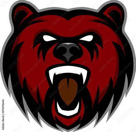 Red Bear Logo On Transparent Background Vector Stock Vector Adobe Stock