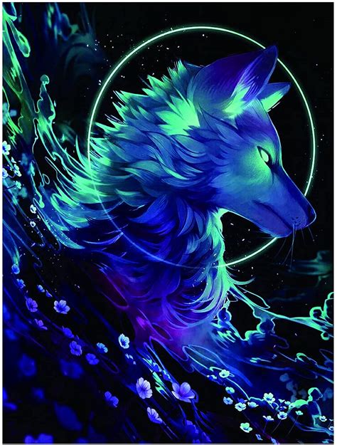 5D Diamond Painting Galaxy Wolf Kit - Bonanza Marketplace