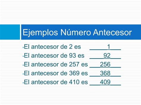 Número antecesor y sucesor PPT