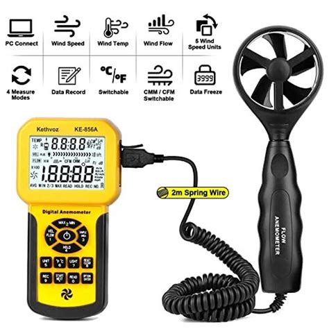 Digital Anemometer Handheld Cfm Pro Anemometer Measures Wind Speed Wind