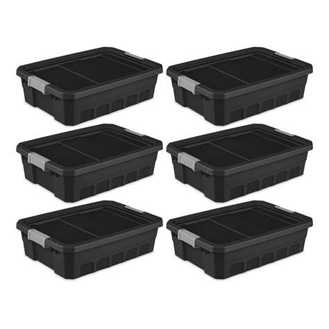 Sterilite 10 Gallon Industrial Stacker Storage Totes W Clip Lids 6