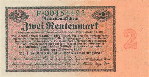 Deutschland Deutsches Reich Weimarer Republik Rentenmark Mark