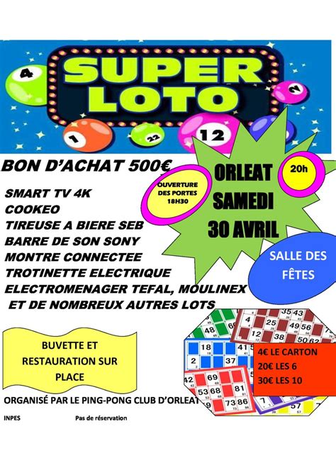 SUPER LOTO SALLE DES FETES D ORLEAT