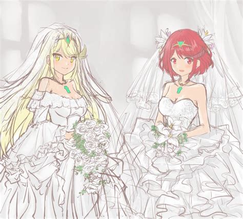 Pyra And Mythra In Wedding Dresses By Usakumaponano Rxenoblade