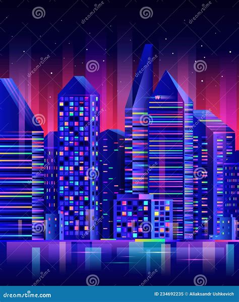 Night City Skyline Urban Landscape Stock Vector Illustration Of Building Silhouette 234692235