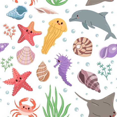 Seamless Sea Life Vector Art, Icons, and Graphics for Free Download