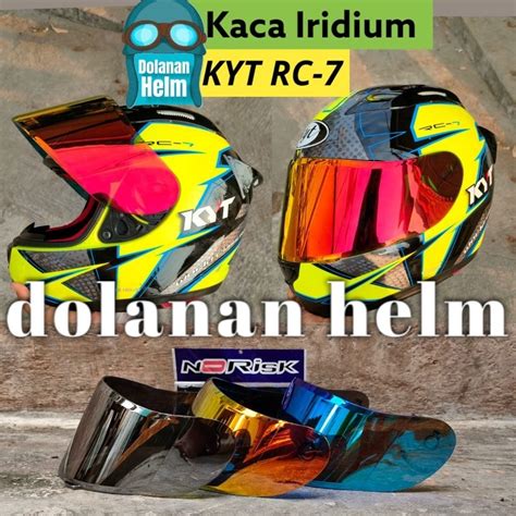 Jual Kaca Helm Iridium PNP KYT RC7 Visor Helmet Flat Datar RC Seven